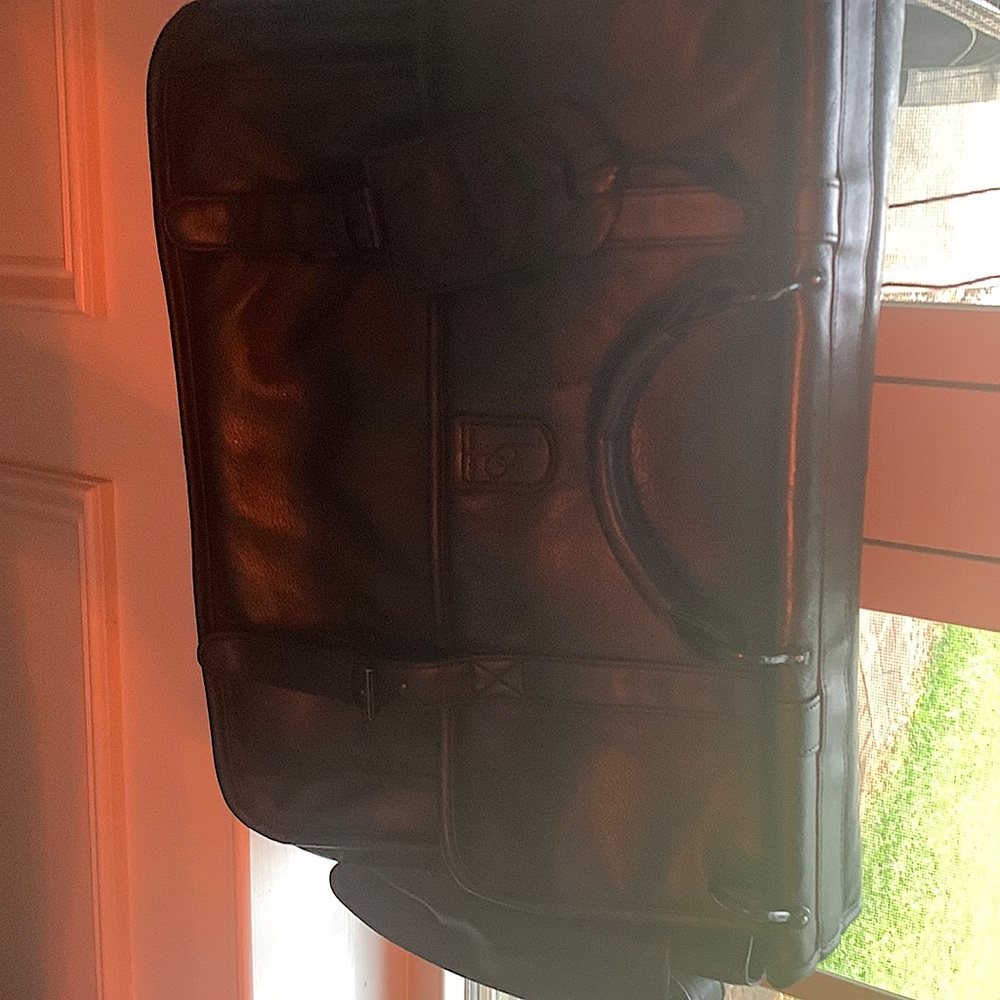 Black soft leather briefcase